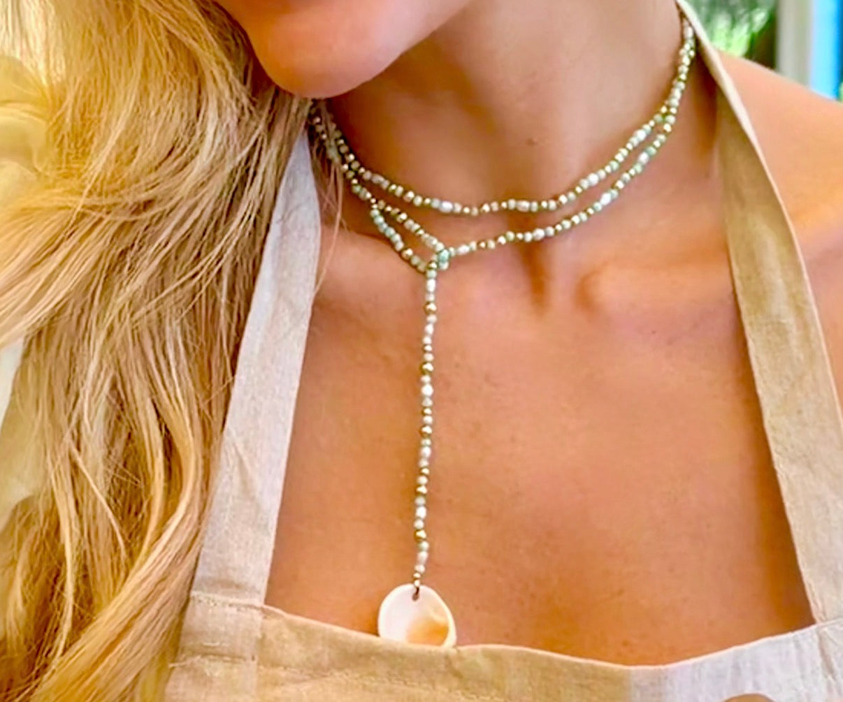 NEW Green Opal Wrap Necklace